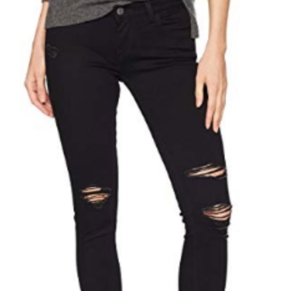 Levi's 535 Black Super Skinny Distressed Jeans